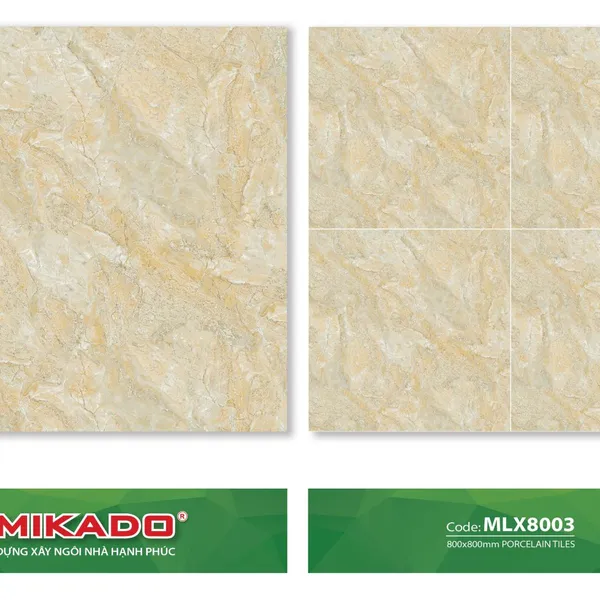 Gạch Đá Lát Nền 80x80 Mikado vàng vân đá MLX8003