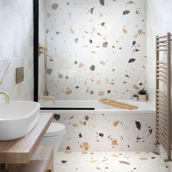 Gạch Đá Mờ 60x60 Ốp Lát Giá Rẻ terrazzo hạt lớn AP6080M