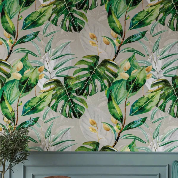 Gạch Đá 60x120 Ốp Lát Trang Trí Giá Rẻ hoa lá decor 02