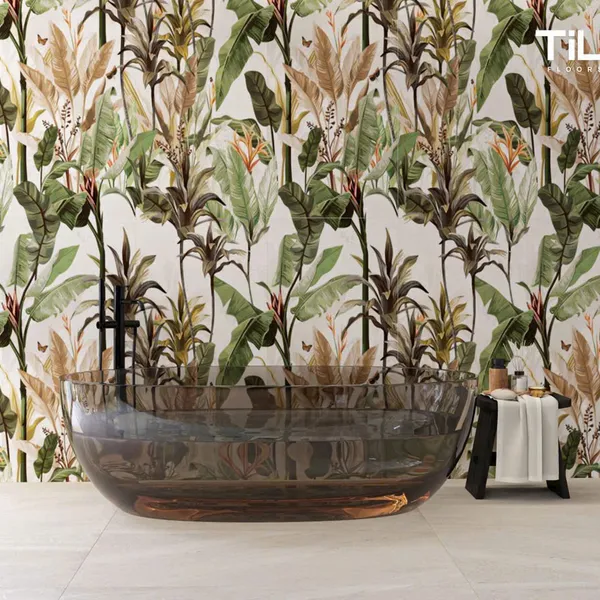 Gạch Đá 60x120 Ốp Lát Trang Trí Giá Rẻ hoa lá màu xám xanh