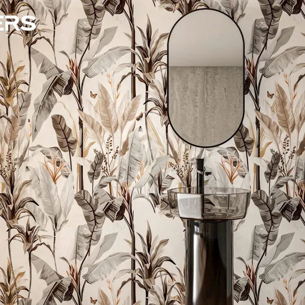 Gạch Đá 60x120 Ốp Lát Trang Trí Giá Rẻ hoa lá màu xám