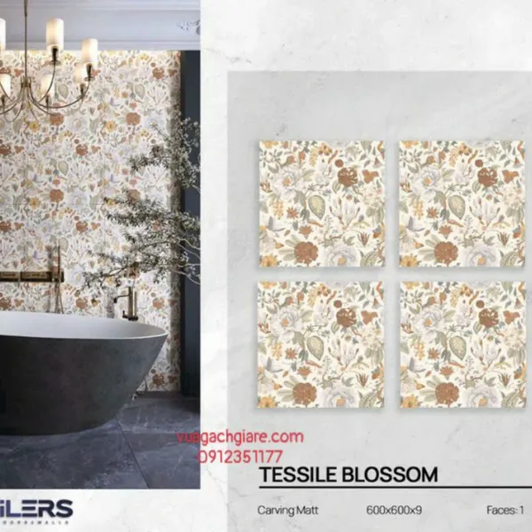 Gạch Đá 60x60 Ốp Lát Ấn Độ bông hoa