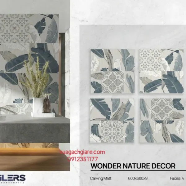 Gạch Đá 60x60 Ốp Lát Ấn Độ lá cây
