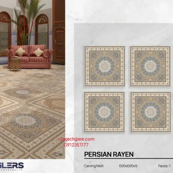 Gạch Đá Mờ 60x60 Ốp Lát Ấn Độ thảm hoa màu xám