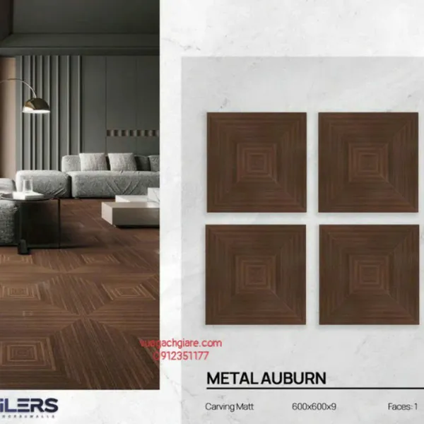 Gạch Đá 60x60 Ốp Lát Ấn Độ vân gỗ nâu