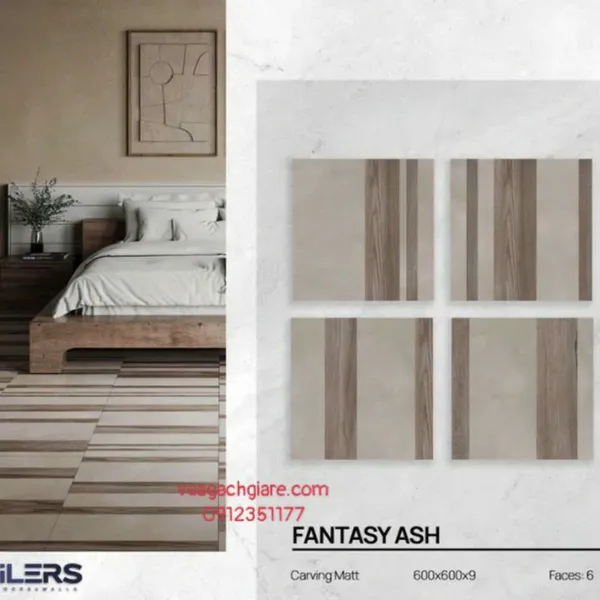 Gạch Đá 60x60 Ốp Lát Ấn Độ vân gỗ xám