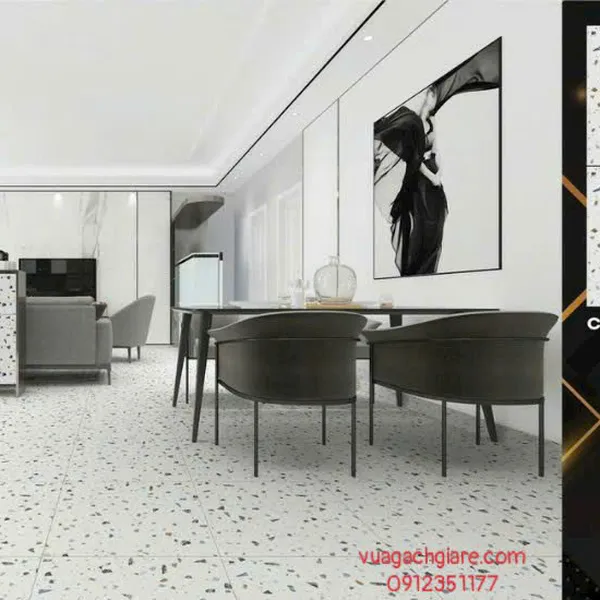 Gạch Đá Mờ 60x60 Ốp Lát Giá Rẻ terrazzo hạt lớn 56303