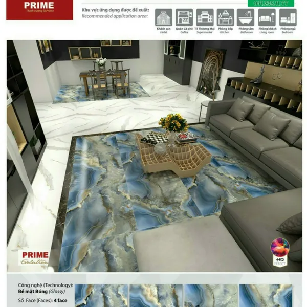 Gạch Đá Ốp Lát 80x80 Prime xanh vân đá 8512