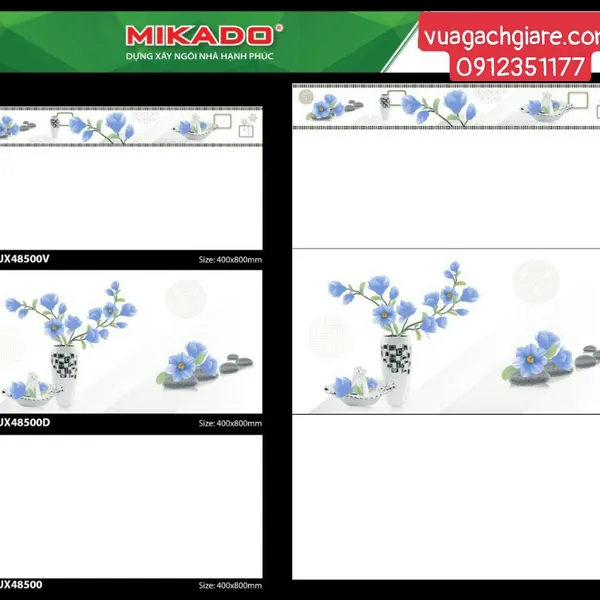 Gạch Đá Ốp Tường 40x80 Mikado trắng trơn MUX48500