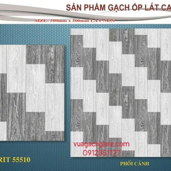Gạch Men 50x50 Lát Nền GIÁ RẺ NHÀ Ý vân gỗ RIT 55510