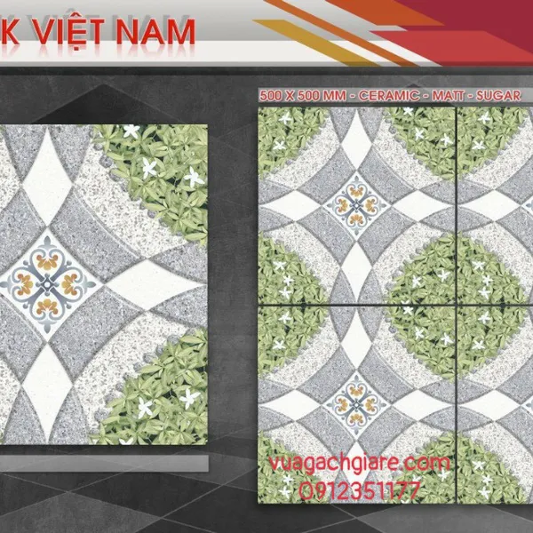 Gạch Men 50x50 Lát Sân GIÁ RẺ PAK đá cỏ N544SV