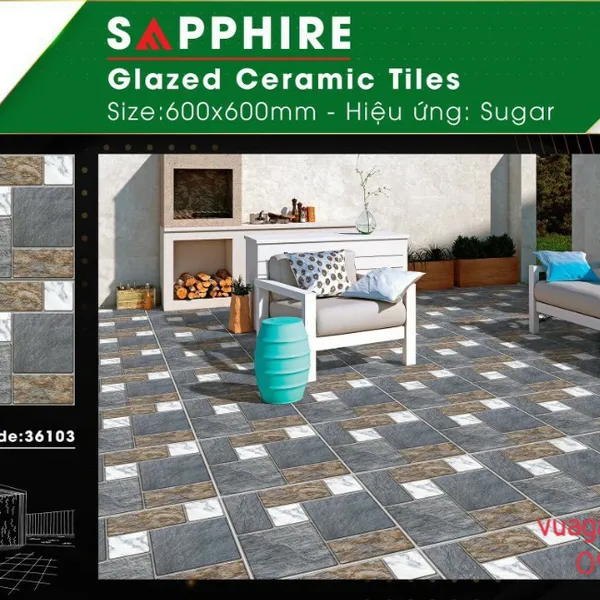 Gạch Lát Sân 60x60 TAKAO vân đá 36103