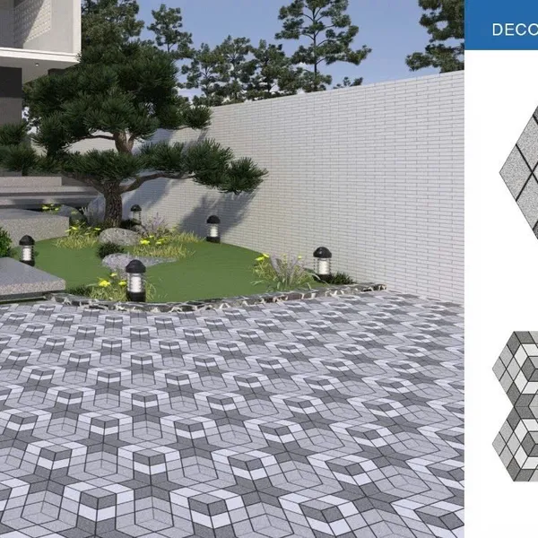 Gạch Lục Giác 50x25x6 Ốp Lát Sân Vườn đá ghép NK4504