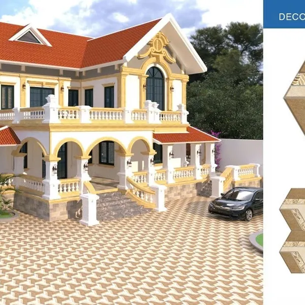 Gạch Lục Giác 50x25x6 Ốp Lát Sân Vườn màu nâu NK4501