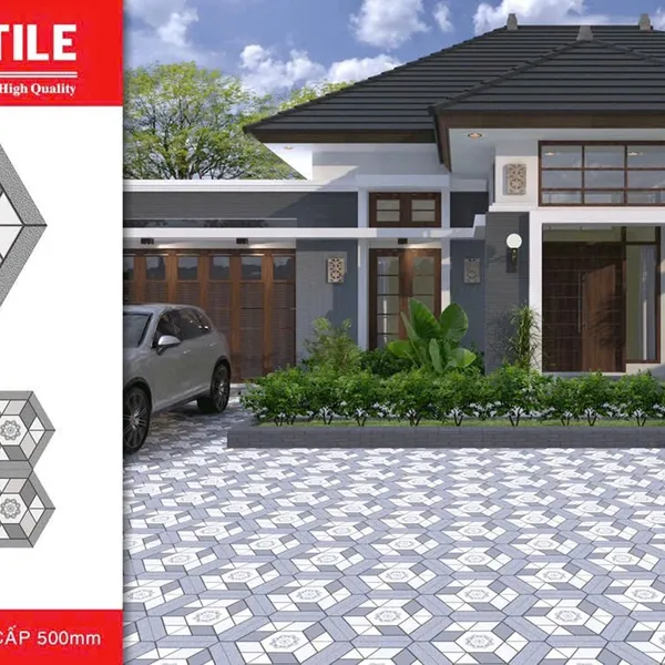 Gạch Lục Giác 50x25x6 Ốp Lát Sân Vườn màu xám KT4501