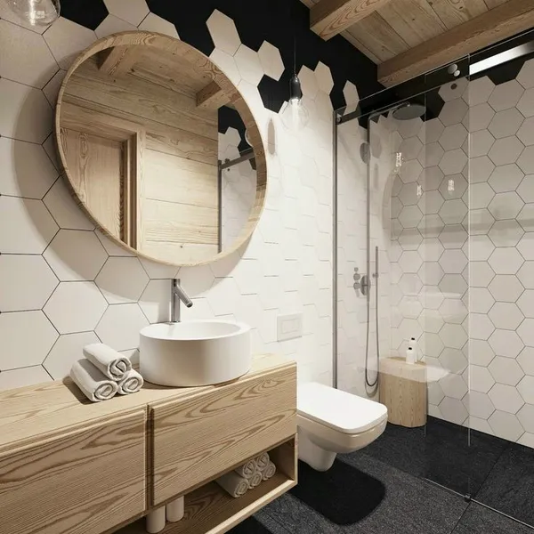 Gạch Lục Giác Trang Trí 20x23 màu trắng
