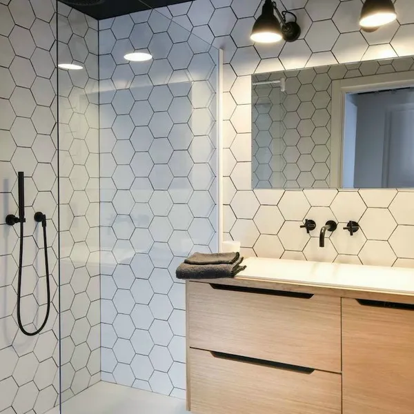 Gạch Lục Giác Trang Trí 20x23 màu trắng