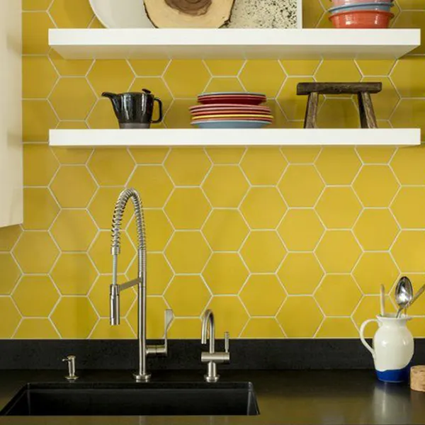 Gạch Lục Giác Trang Trí 20x23 màu vàng