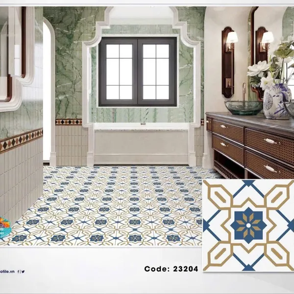 Gạch Men Mờ 30x30 Ốp Lát nâu xanh 23204