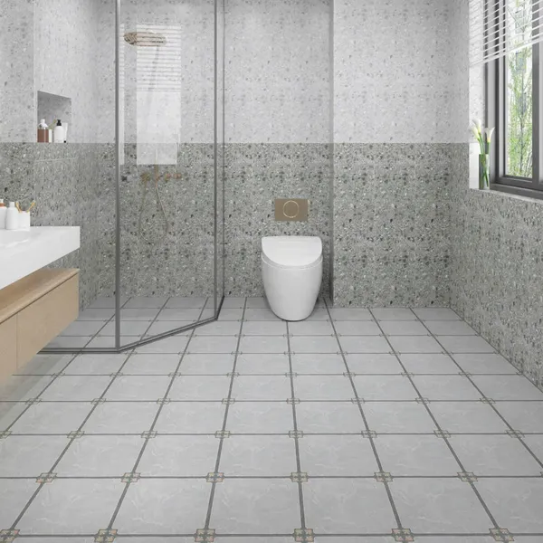 Gạch Men 30x30 Ốp Lát Toilet xám vân trắng 33101