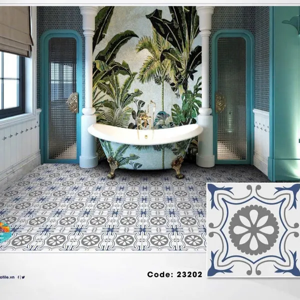 Gạch Men Mờ 30x30 Ốp Lát xám xanh 23202