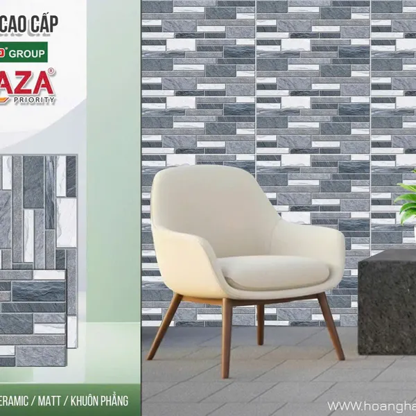 Gạch Men 30x60 Ốp Dán Trang Trí đá ghép màu xám FC3612T