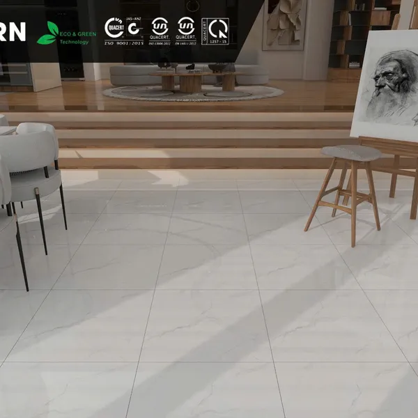 Gạch Men 60x60 Ốp Lát trắng vân khói M6151