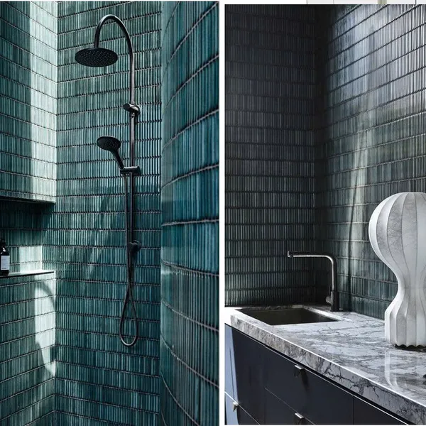 Gạch Mosaic Que Đũa 284x296 Ốp Dán Trang Trí màu xanh xám