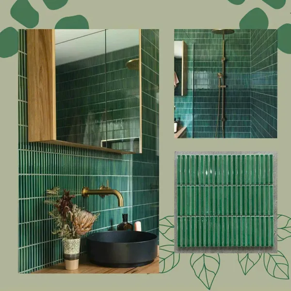 Gạch Mosaic Que Đũa 284x296 Ốp Dán Trang Trí màu xanh lá