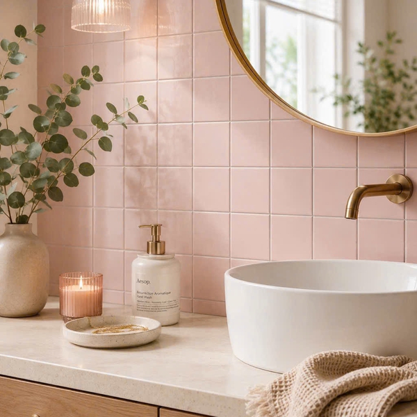 Gạch Mosaic 30x30 Ốp Dán Trang Trí màu hồng 902