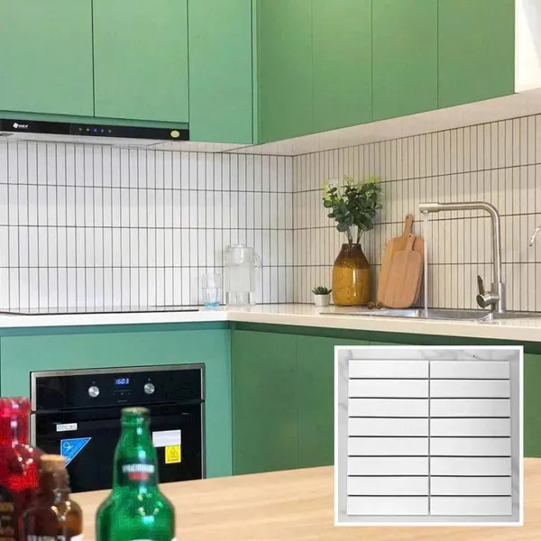 Gạch Mosaic Ốp Dán Trang Trí thanh que trắng 2201M - 3201M