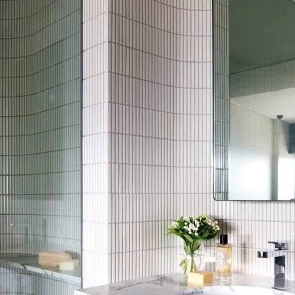 Gạch Mosaic Que Đũa Nhỏ Trang Trí màu trắng mè đen