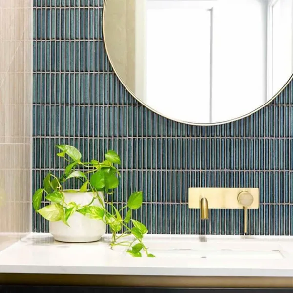 Gạch Mosaic Que Đũa Nhỏ Trang Trí màu xanh navy