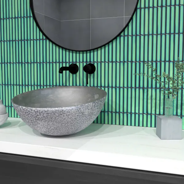 Gạch Mosaic Que Đũa Nhỏ Trang Trí màu xanh lá