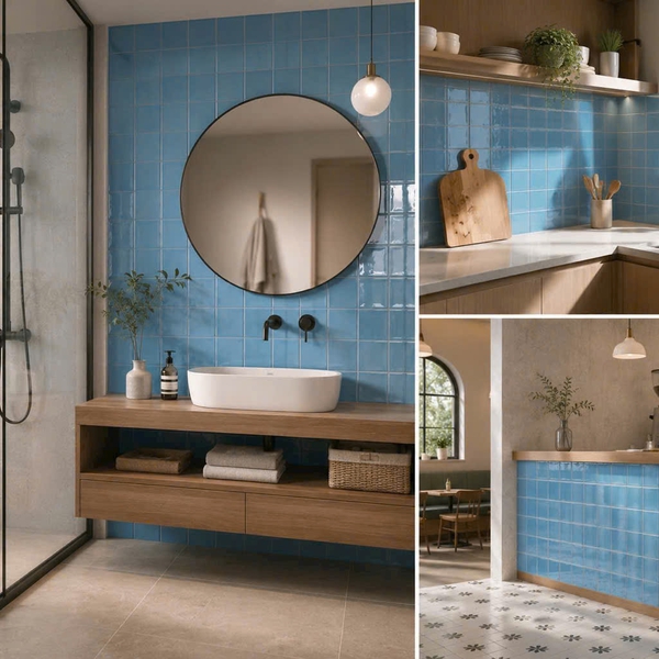 Gạch Mosaic 30x30 Ốp Dán Trang Trí xanh dương 9704