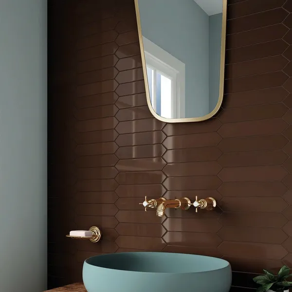 Gạch Thẻ 7.5x30 Hình Mũi Tên Giá Rẻ ốp lát trang trí màu đỏ