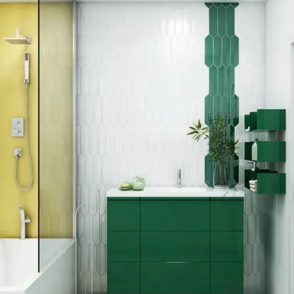 Gạch Thẻ 7.5x30 Hình Mũi Tên Giá Rẻ ốp lát trang trí màu xanh lá cây