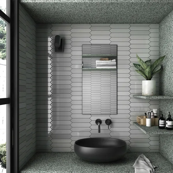 Gạch Thẻ 7.5x30 Hình Mũi Tên Giá Rẻ ốp lát trang trí màu xám đậm