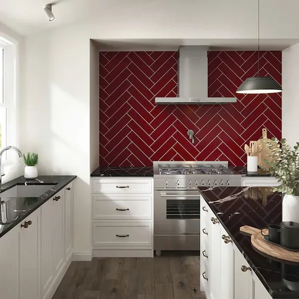 Gạch Thẻ 7.5x30 Ốp Lát Trang Trí màu đỏ P75317