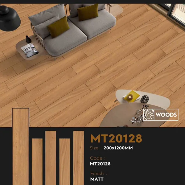 Gạch Đá Mờ Vân Gỗ - Gạch Giả Gỗ 20x100 Ốp Lát màu nâu MT20128