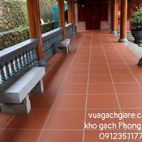 Gạch lát Cotto Gốm Mỹ 40x40 màu đỏ