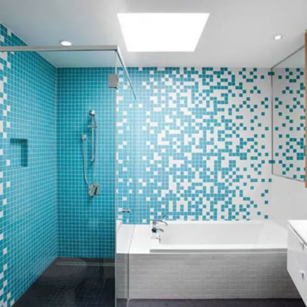 Gạch Mosaic Thuỷ Tinh Giá Rẻ xanh trắng