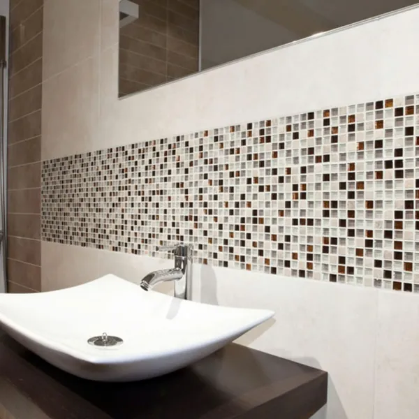 Gạch Mosaic Thuỷ Tinh Giá Rẻ xanh nâu vàng
