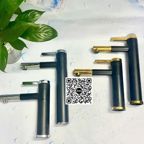 Vòi Lavabo Inox Bóng Giá Rẻ màu đen vàng bạc