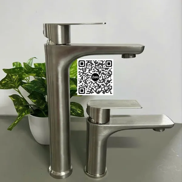 Vòi Lavabo Inox Giá Rẻ tròn màu bạc