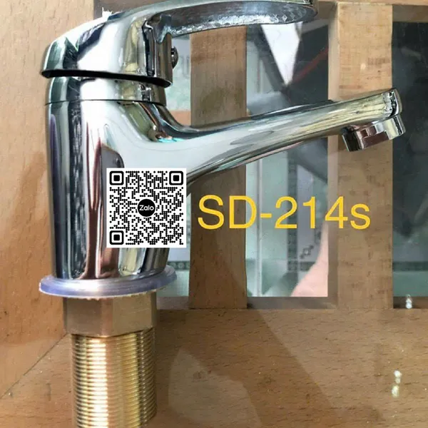 Vòi Lavabo Inox Bóng Giá Rẻ tròn màu bạc SD - 214S