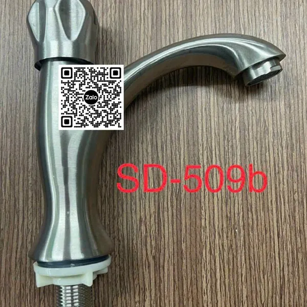 Vòi Lavabo Inox Giá Rẻ tròn màu bạc SD - 509B