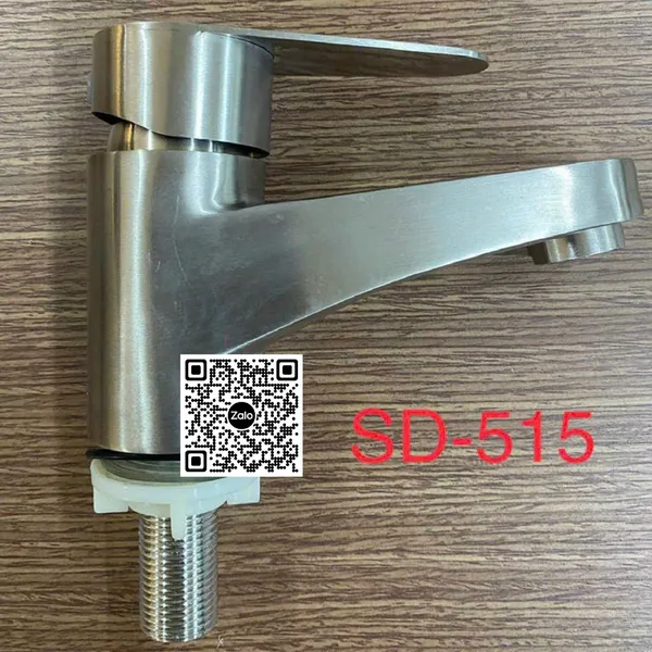 Vòi Lavabo Inox Giá Rẻ tròn màu bạc SD - 515