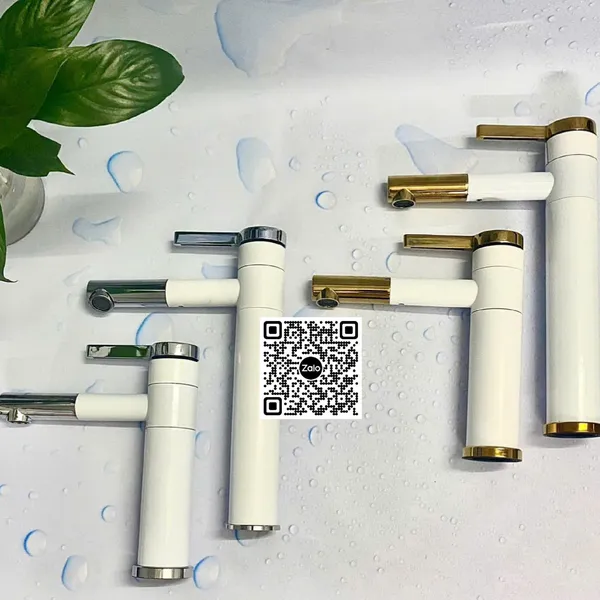 Vòi Lavabo Inox Bóng Giá Rẻ màu trắng vàng bạc