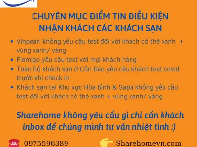 ĐIỂM TIN ĐIỀU KIỆN NHẬN KHÁCH Ở MỘT SỐ KHÁCH SẠN RESORT